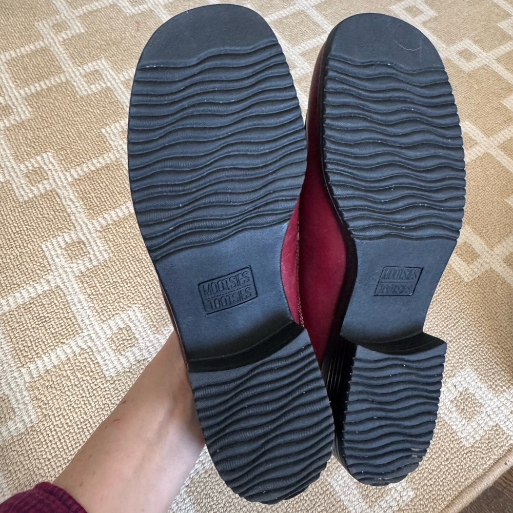 Mootsies Tootsies Leather Mule Loafers Burgundy Slip On Classic Size 8.5 - Picture 6 of 10